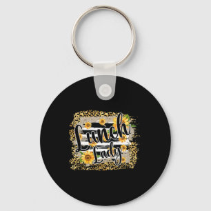 Leopard Sunflower Lunch Lady First Day Ck To Schoo Key Ring