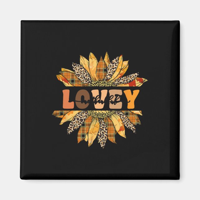 Leopard Sunflower One Thankful Lovey Fall Thanksgi Magnet (Front)