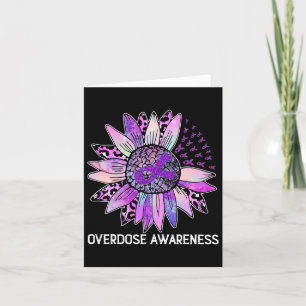Leopard Sunflower Overdose Awareness Month Purple Card