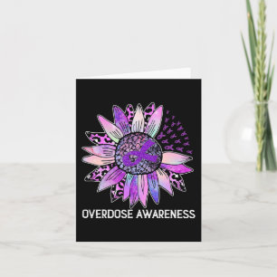 Leopard Sunflower Overdose Awareness Month Purple  Card