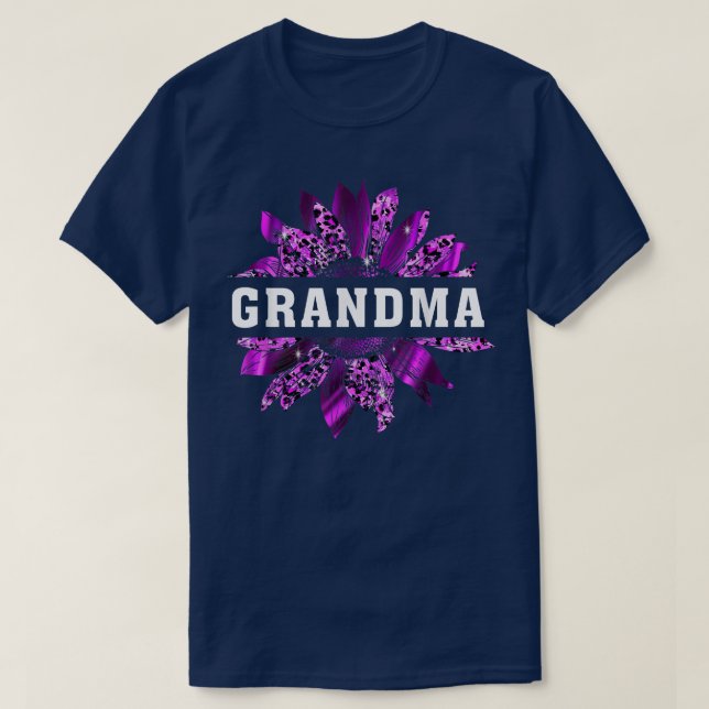 Leopard Sunflower Promoted To Grandma Pregnancy An T-Shirt (Design Front)