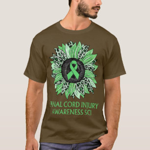 Leopard Sunflower Spinal Cord Injury Awareness SCI T-Shirt