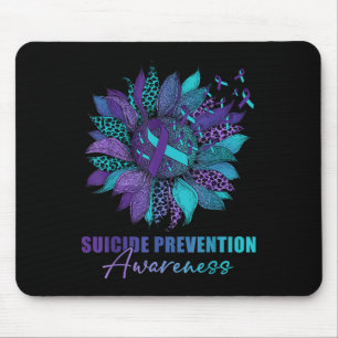 Leopard Sunflower Suicide Prevention Awareness Day Mouse Mat