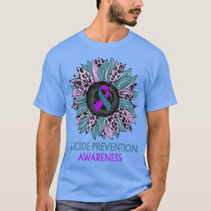 Leopard Sunflower Suicide Prevention Awareness Tea T-Shirt