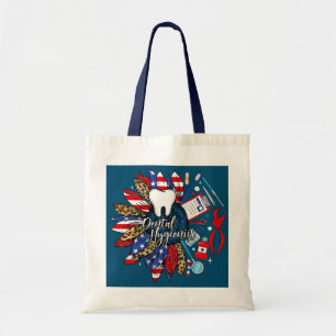 Leopard Sunflower Tooth Dental Hygienist Dentist Tote Bag