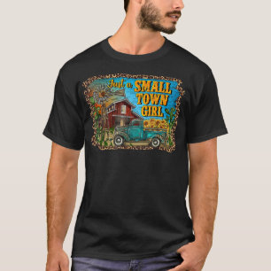 Leopard Sunflower Truck Just Small Town Girl Weste T-Shirt