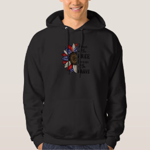 Leopard Sunflower Us Flag Home Of Free July 4th Pa Hoodie