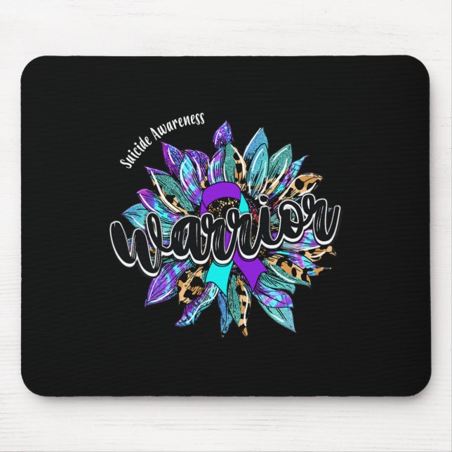 Leopard Sunflower Warrior Suicide Awareness  Mouse Mat (Front)