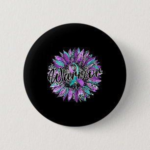 Leopard Sunflower Warrior Teal And Purple Suicide 6 Cm Round Badge