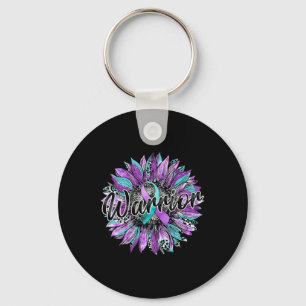 Leopard Sunflower Warrior Teal And Purple Suicide Key Ring