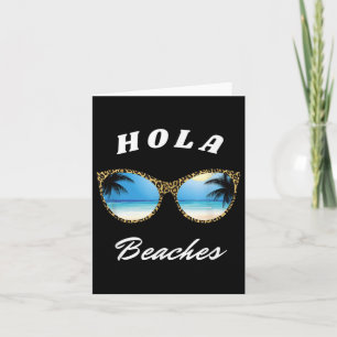 Leopard Sungles Hola Beach Beaches Vacation Palm T Card
