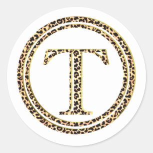 Leopard T Classic Round Sticker