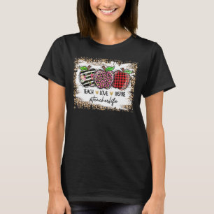 Leopard Teach Love Inspire Teacher Life Back To Sc T-Shirt