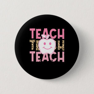 Leopard Teacher Appreciation Teach With Love Teach 6 Cm Round Badge