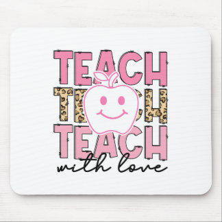 Leopard Teacher Appreciation Teach With Love Teach Mouse Mat