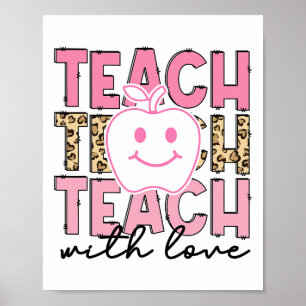 Leopard Teacher Appreciation Teach With Love Teach Poster