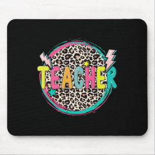 Leopard Teacher Happy First Day Of School Teacher Mouse Mat