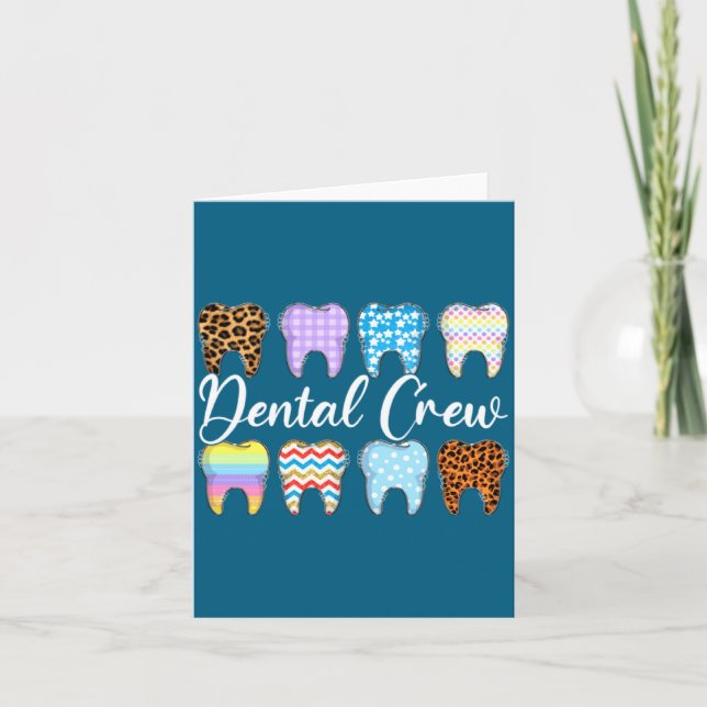 Leopard Teeth Dental Crew Happy Card (Front)