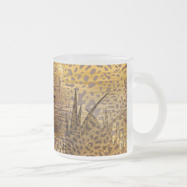 Leopard Territory 1 Frosted Glass Coffee Mug (Right)