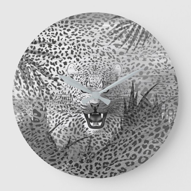 Leopard Territory 2 Large Clock (Front)