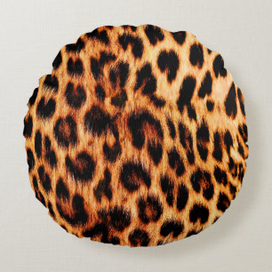 Leopard texture, African animal seamless pattern. Round Cushion