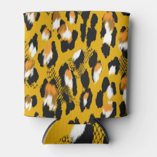 Leopard Texture Animal Print Background Can Cooler