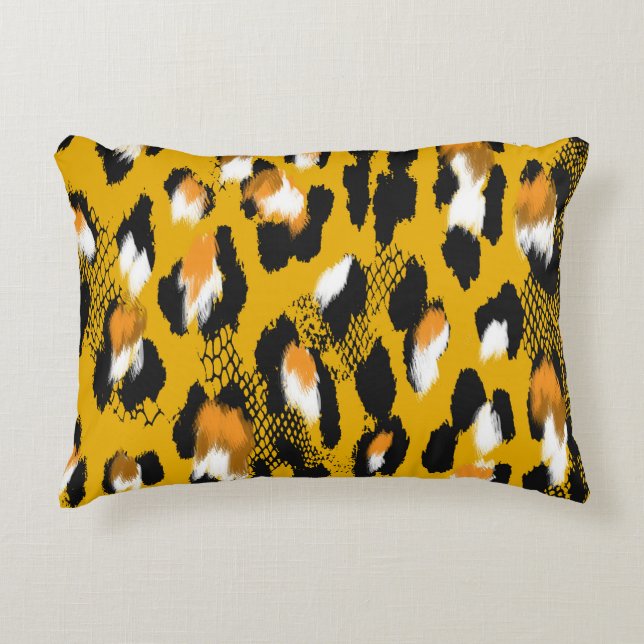 Leopard Texture Animal Print Background Decorative Cushion (Front)