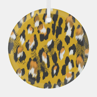 Leopard Texture Animal Print Background Glass Tree Decoration