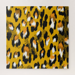 Leopard Texture Animal Print Background Jigsaw Puzzle