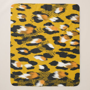 Leopard Texture Animal Print Background Sherpa Blanket