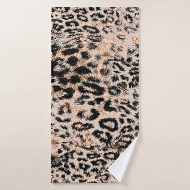 Leopard texture, leopard animal print pattern bath towel (Bath Towel)