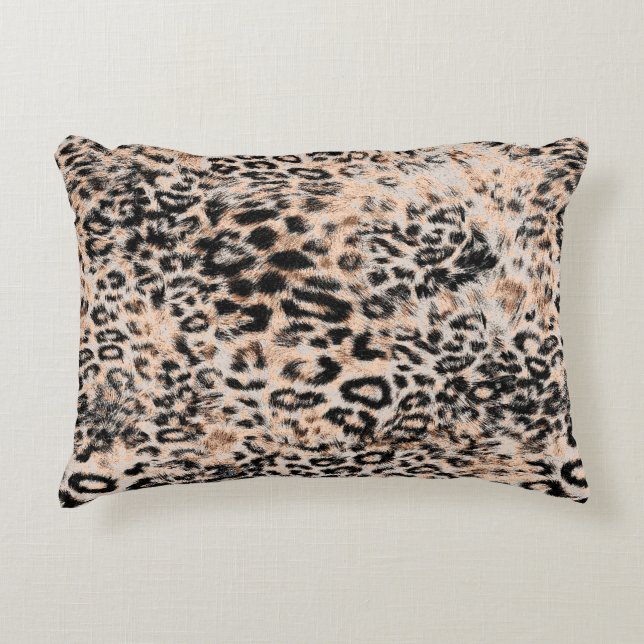 Leopard texture, leopard animal print pattern decorative cushion (Front)