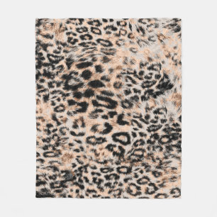 Leopard texture, leopard animal print pattern fleece blanket