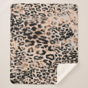 Leopard texture, leopard animal print pattern sherpa blanket
