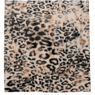 Leopard texture, leopard animal print pattern shower curtain