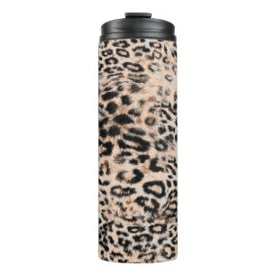 Leopard texture, leopard animal print pattern thermal tumbler