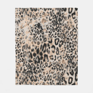 Leopard Texture: Wild Animal Pattern Fleece Blanket