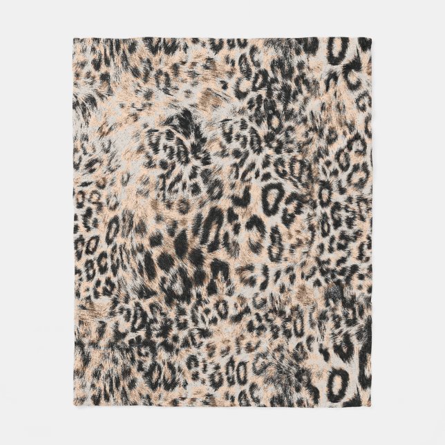Leopard Texture: Wild Animal Pattern Fleece Blanket (Front)
