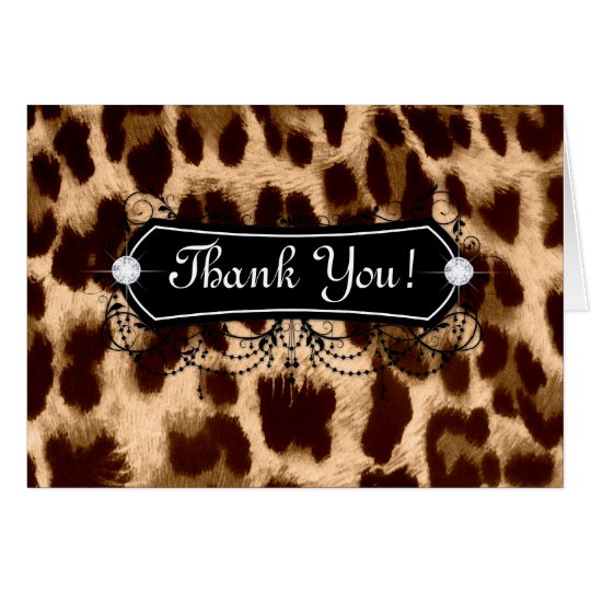 Leopard Thank You Card Jewellery Fashion