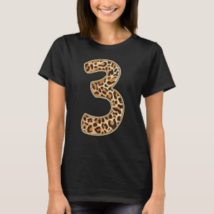 Leopard Third 3rd Birthday Party Three 3 Years Old T-Shirt