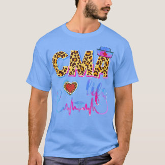 Leopard Tie Dye CMA Life Stethoscope Leopard Nurse T-Shirt
