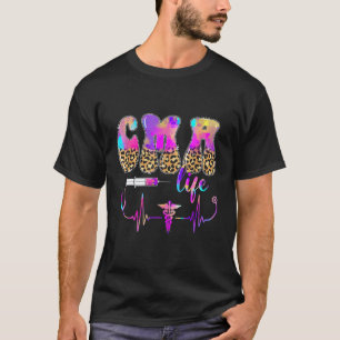 Leopard Tie Dye Cma Nurse Stethoscope Nurse Nursin T-Shirt