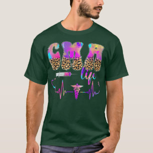 Leopard Tie Dye CMA Nurse Stethoscope Nurse Week T T-Shirt