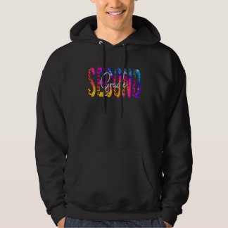 Leopard Tie Dye Cool 2nd Second Grade  Back To Sch Hoodie