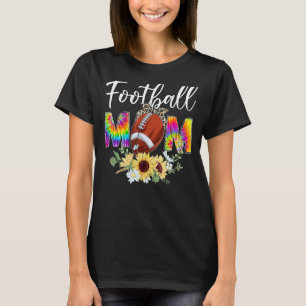 Leopard Tie Dye Football Mum Life Game Day Mother' T-Shirt