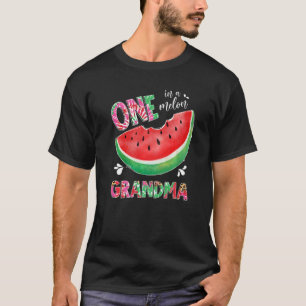 Leopard Tie Dye One In A Melon Grandma Watermelon  T-Shirt