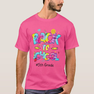 Leopard Tie Dye Team 5th Grade Back To School T-Shirt