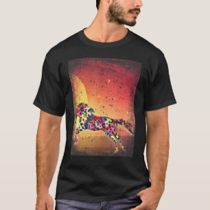 Leopard Tie Dye Tiedye Horse Jumping Moon Surreal T-Shirt