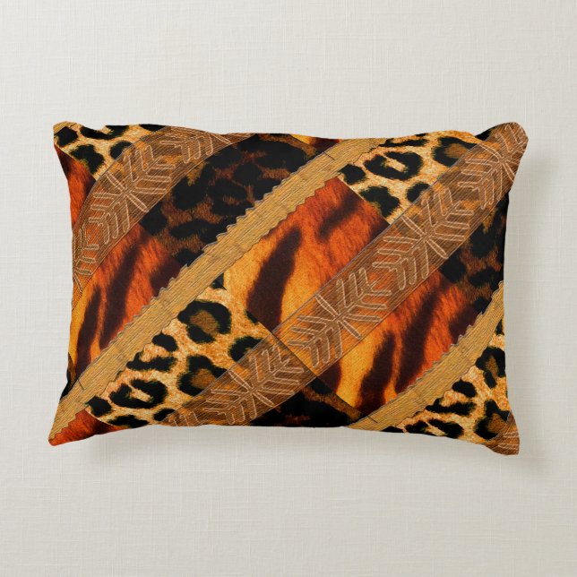 Leopard &Tiger Animal Decorative Cushion (Back)