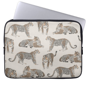 Leopard Tiger Animal Pink Modern Laptop Sleeve